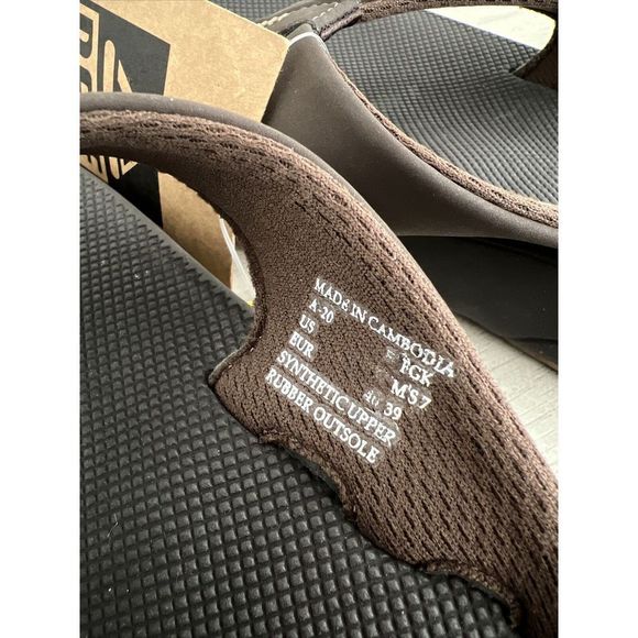 Reef Unisex Men's Sz 7 Women's Sz 8.5 Dk Brown Fanning Low Back Slip On Sandals - Picture 8 of 9